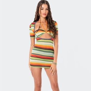 Edikted Andrea Cut Out Knit Dress Festival